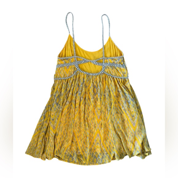 Free People Periscopes In The Sky Yellow Babydoll Dress - Picture 4 of 10